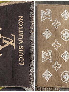 Louis Vuitton Cashmere Scarf Set – 2 Pieces, Unisex, 100% Authentic